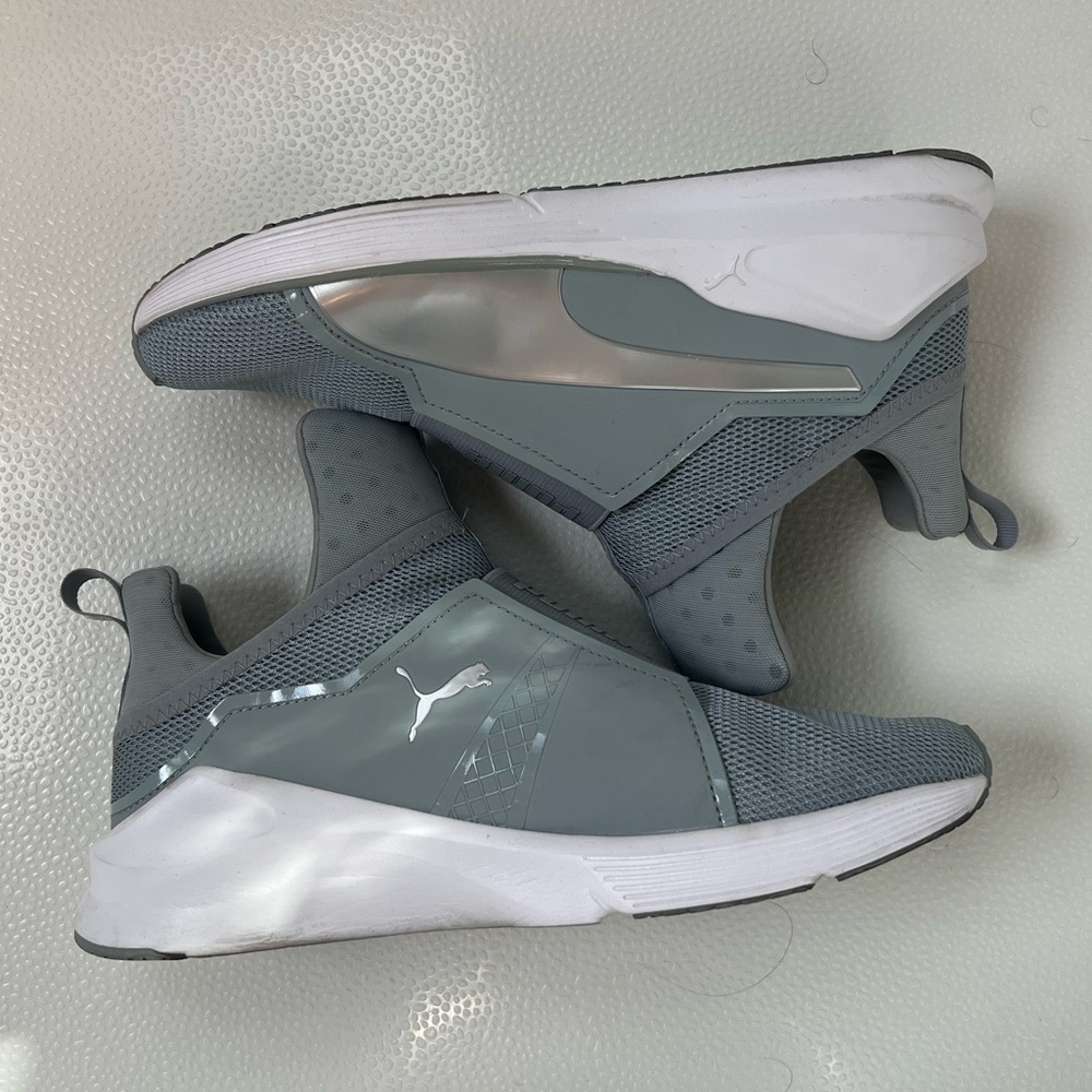 Metallic silver Puma Fierce